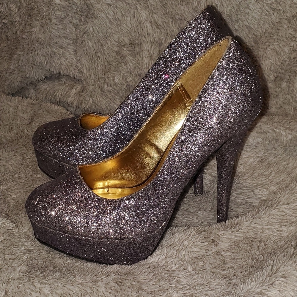 Formal glitter heels